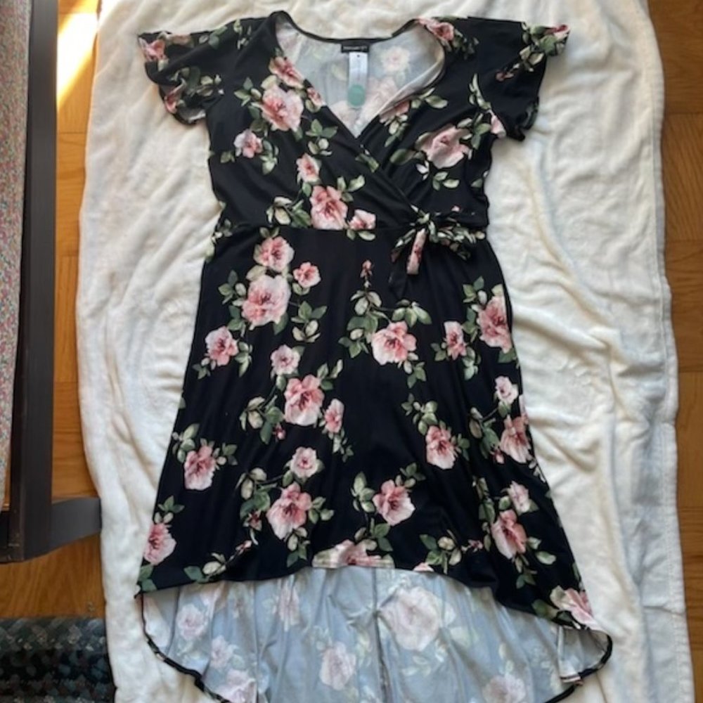 Fortune and Ivy stretchy high-low floral dress, NWT, 2x